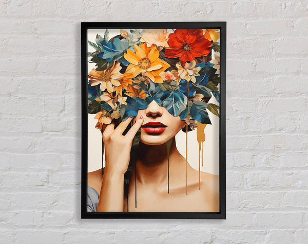 Flower Face Paint Drip Framed Print
