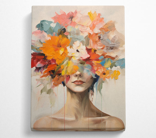  A Canvas Print of Flower Face Woman Canvas Print