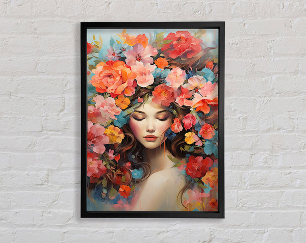 Flower Hair Lady Framed Print