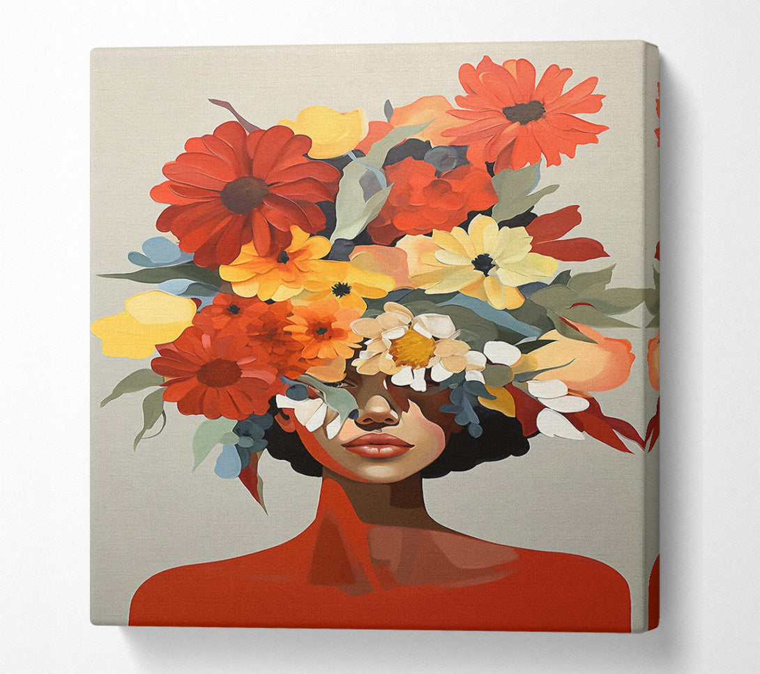  A Canvas Print of Flower Head Lady Canvas Print