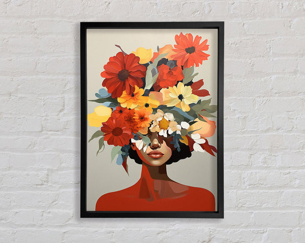 Flower Head Lady Framed Print