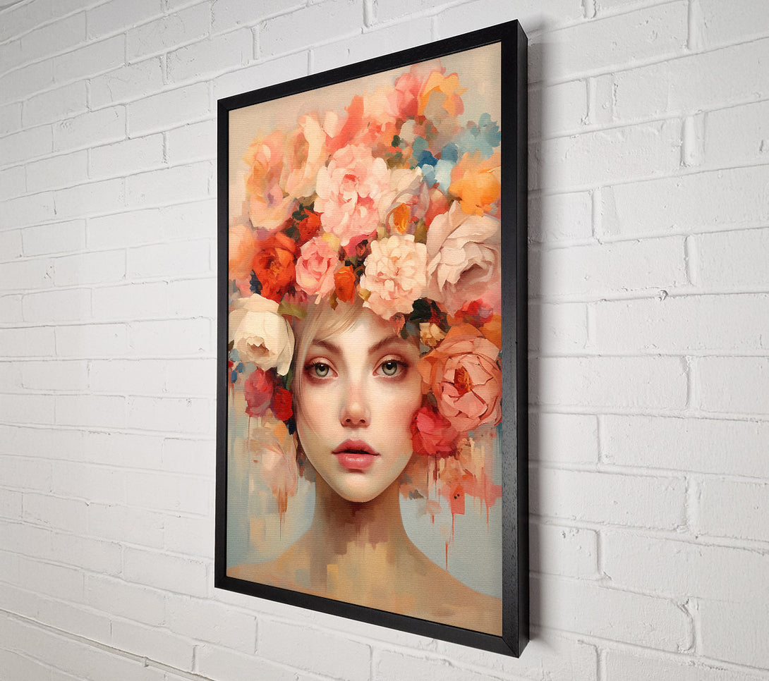  A Canvas Print of Flower Head Woman Canvas Wall Art