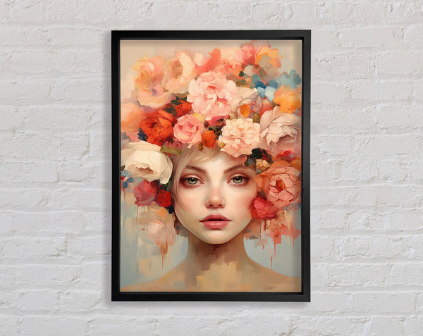 Flower Head Woman Framed Print