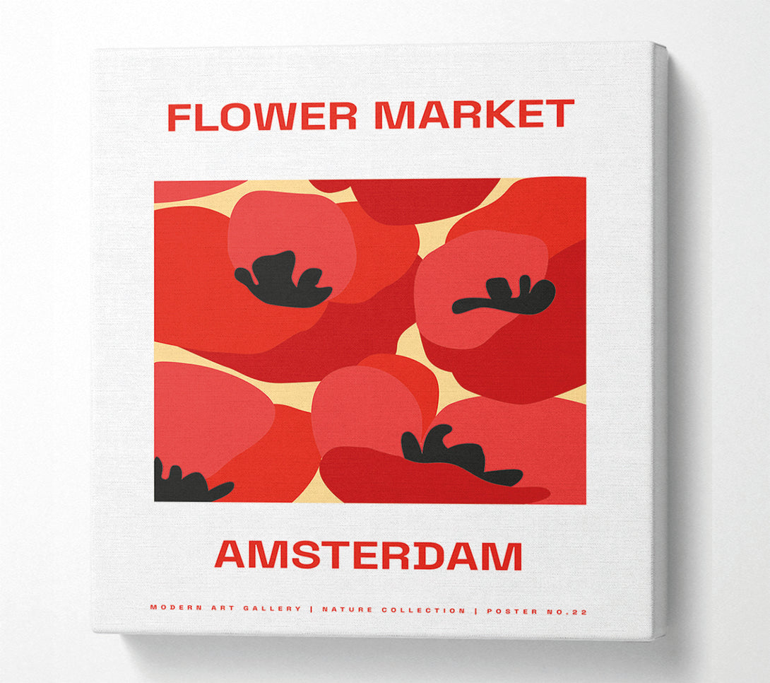  A Canvas Print of Flower Market Amsterdam Canvas Wall Art