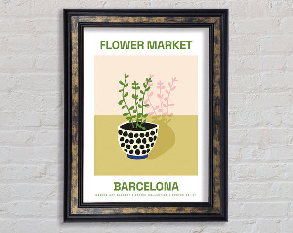 Flower Market Barcelona Framed Print