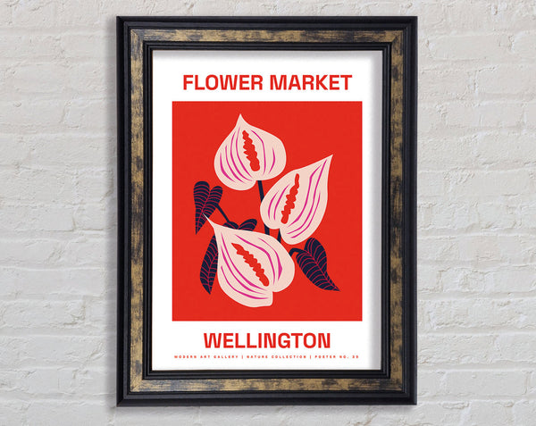 Flower Market Wellington Framed Print