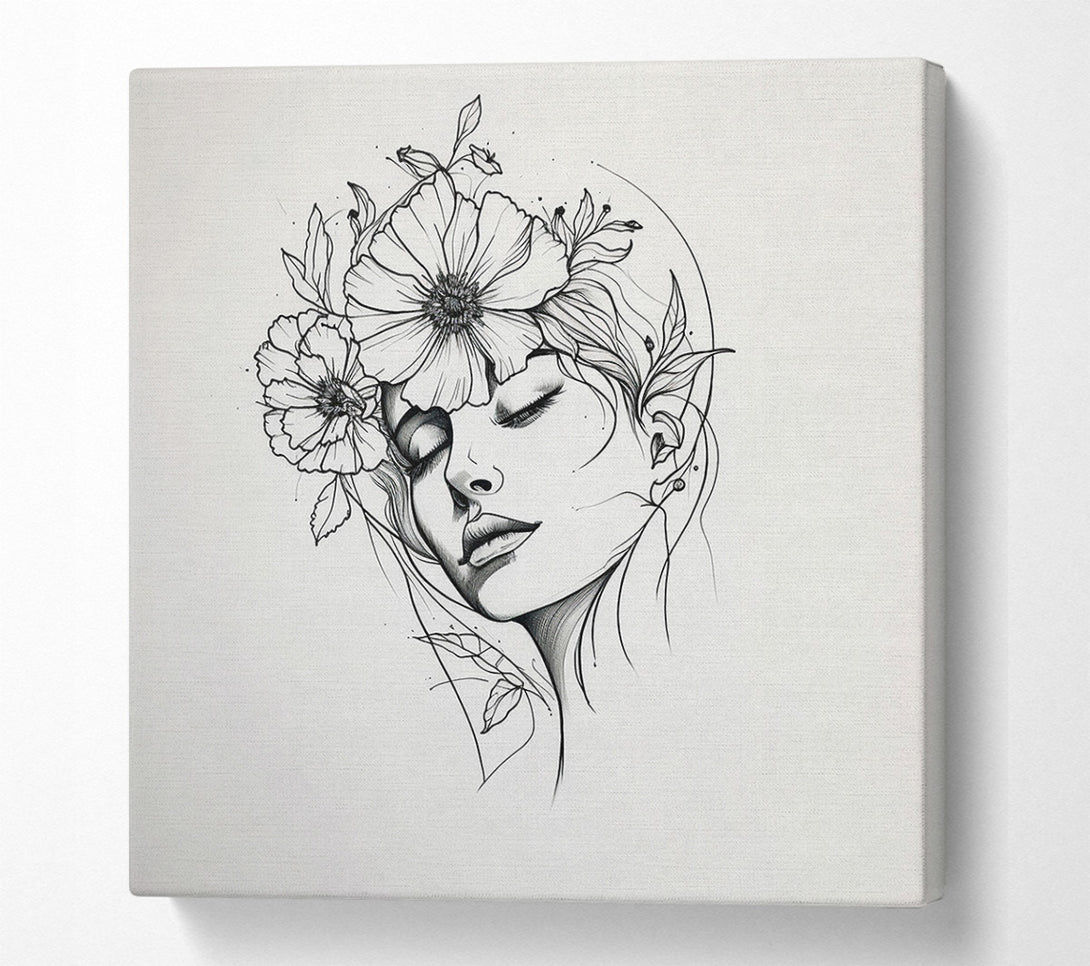  A Canvas Print of Flower Woman Flowers Canvas Art