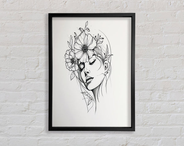 Flower Woman Flowers Framed Print