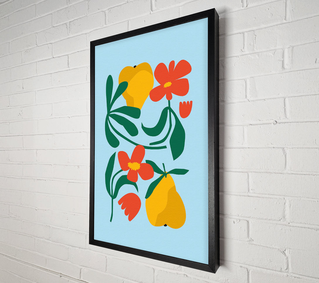  A Canvas Print of Flowers And Pears Bohemian Canvas Wall Art