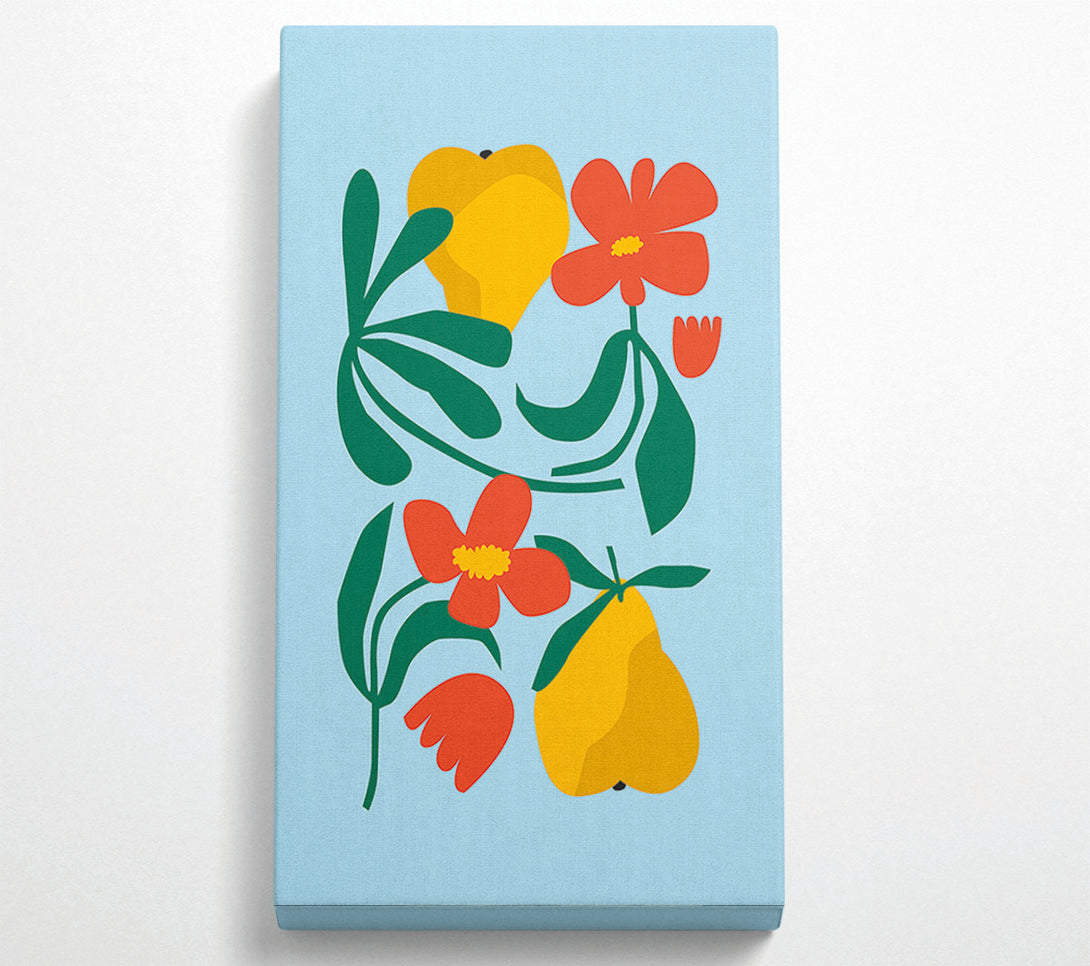  A Canvas Print of Flowers And Pears Bohemian Canvas Wall Art