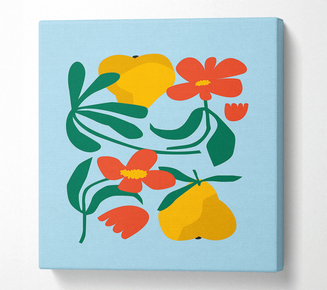  A Canvas Print of Flowers And Pears Bohemian Canvas Wall Art