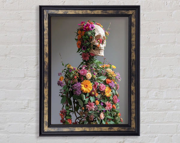 Flowers On A Skeleton Framed Print