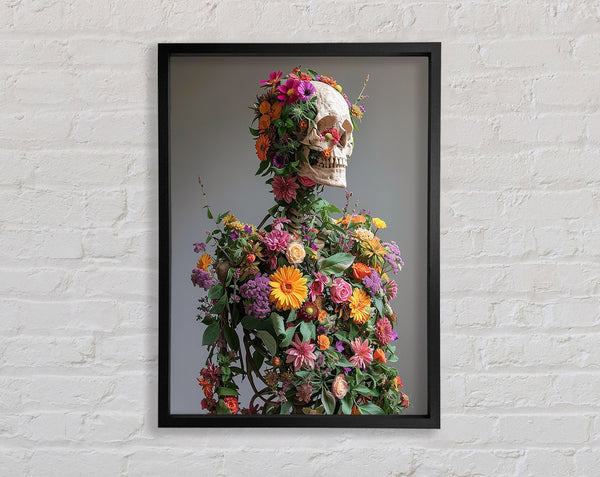 Flowers On A Skeleton Framed Print