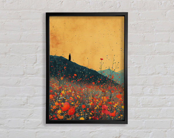 Flowers On The Hill Framed Print