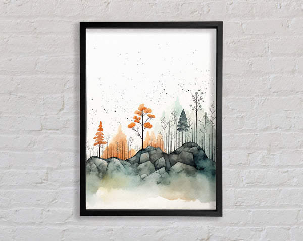 Forest Rocks Framed Print