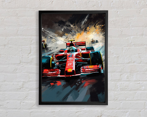 Formula One Race Abstract Framed Print