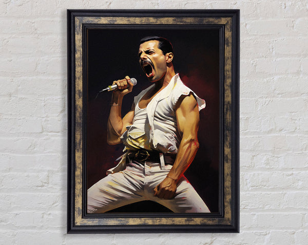 Freddie Mercury Scream Framed Print