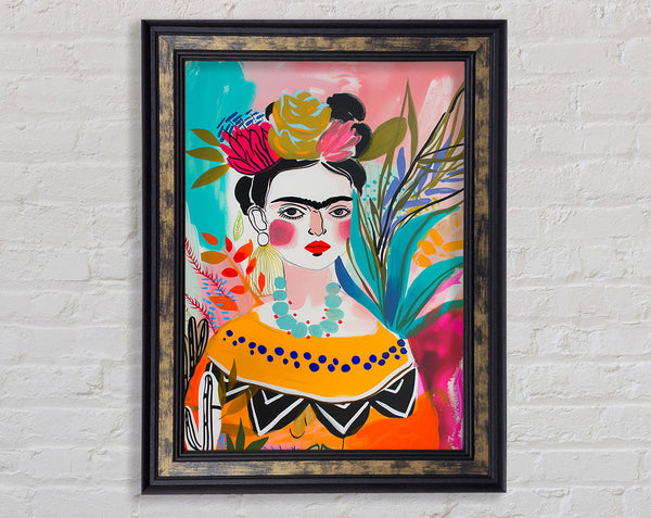 Frida Of Ink Framed Print