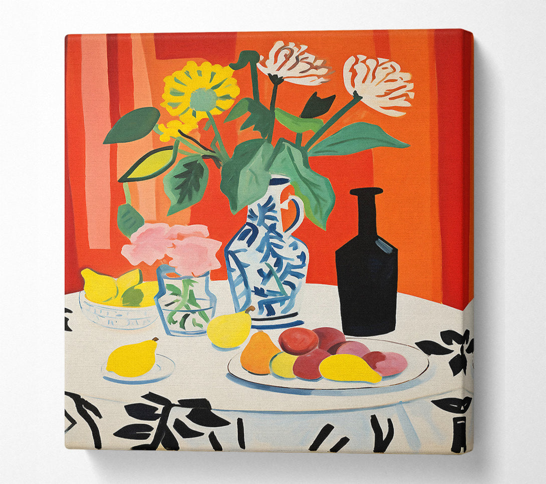  A Canvas Print of Fruit And Vases Still Life Canvas Print