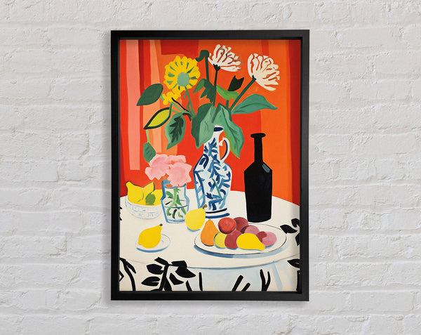 Fruit And Vases Still Life Framed Print