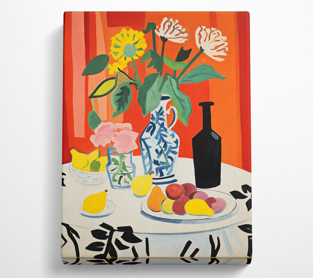  A Canvas Print of Fruit And Vases Still Life Canvas Print