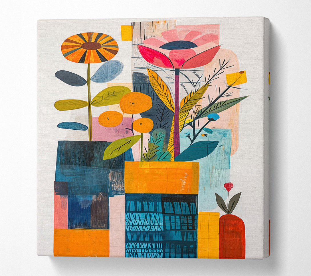  A Canvas Print of Funky Bohemian Flower Pots Canvas Print