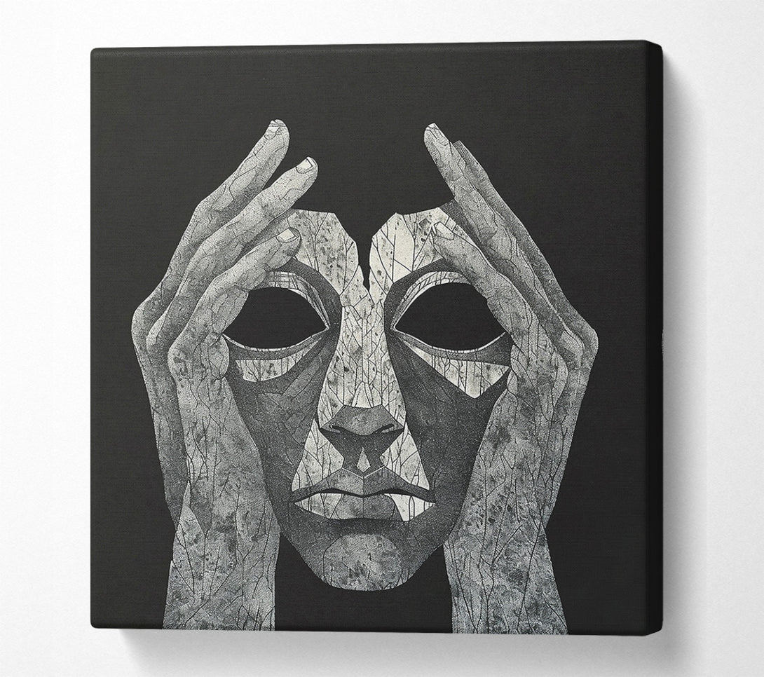  A Canvas Print of Black Veiled Mask Canvas Wall Art