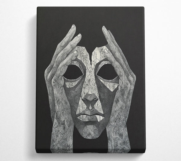  A Canvas Print of Black Veiled Mask Canvas Wall Art