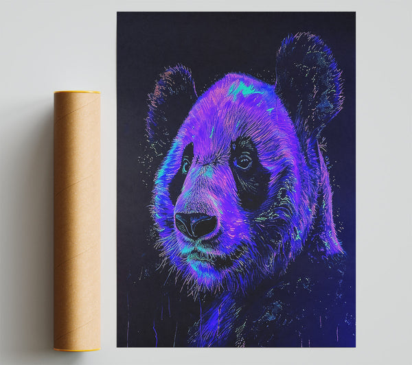 Purple Panda Glow Giclee Print