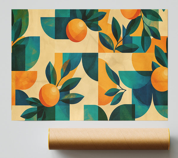 Orange Geometrics Print
