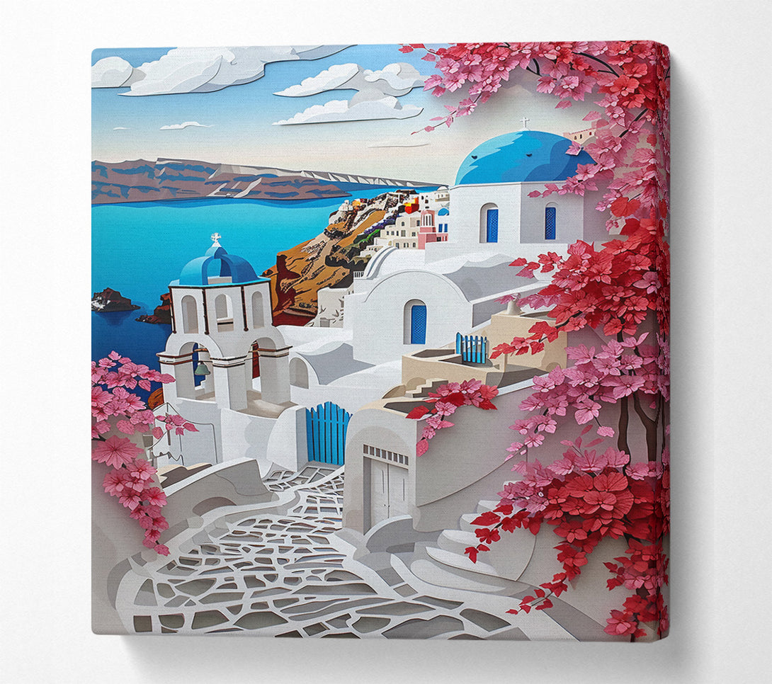  A Canvas Print of Blue Dream Of Santorini Canvas Print