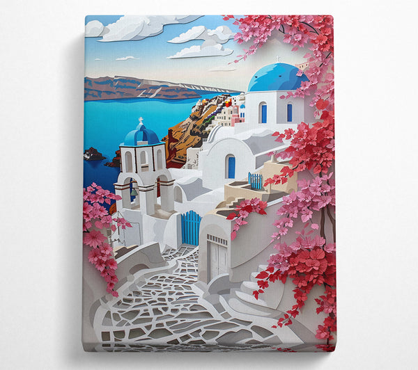 A Canvas Print of Blue Dream Of Santorini Canvas Print