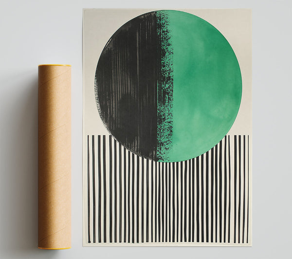 Emerald Circle Stripes Print