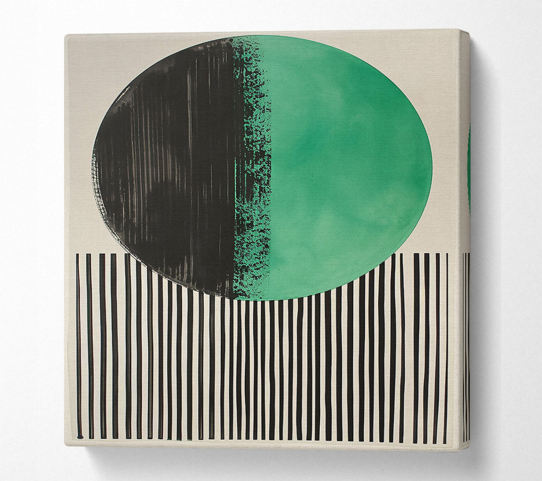  A Canvas Print of Emerald Circle Stripes Canvas Art