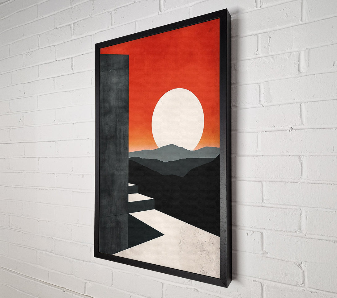  A Canvas Print of Red Sunset Steps Canvas Print