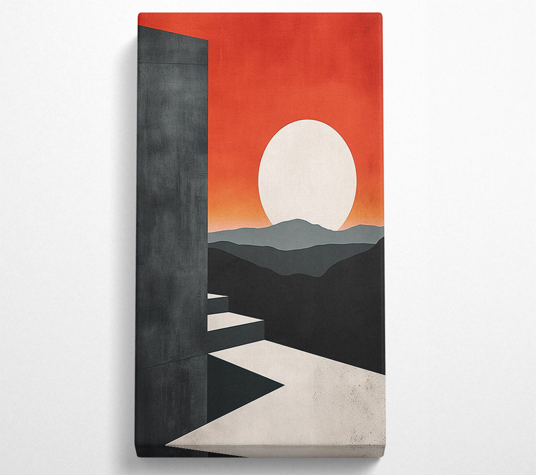  A Canvas Print of Red Sunset Steps Canvas Print