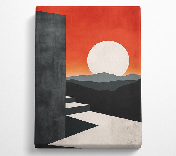  A Canvas Print of Red Sunset Steps Canvas Print