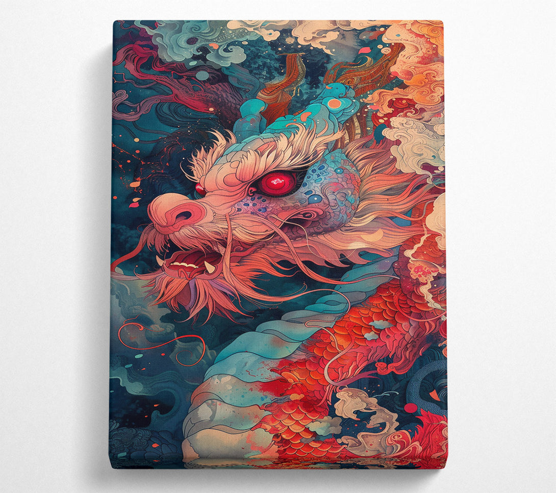  A Canvas Print of Crimson Dragon'S Gaze Canvas Art