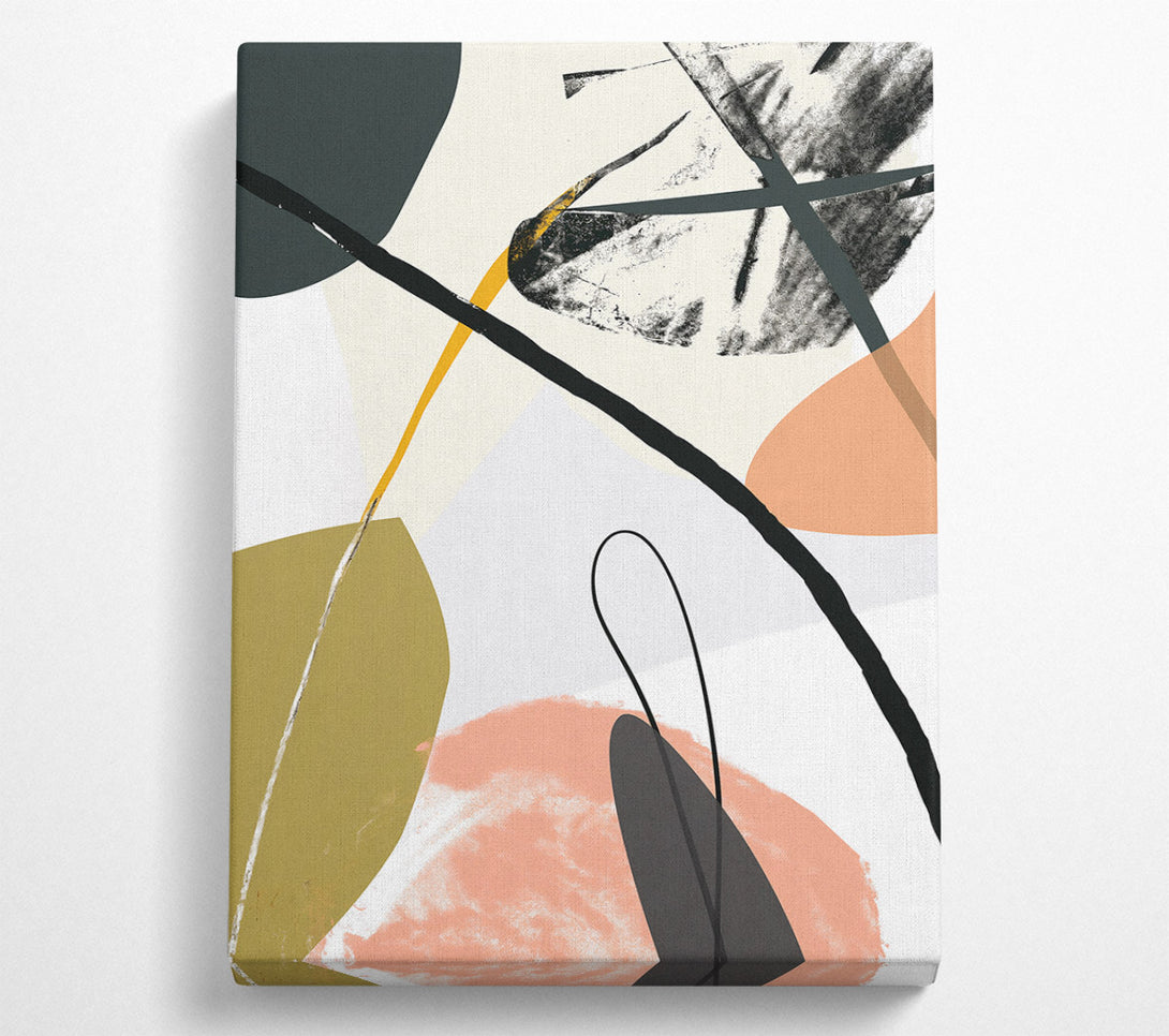  A Canvas Print of Peach Abstract Lines Canvas Wall Art