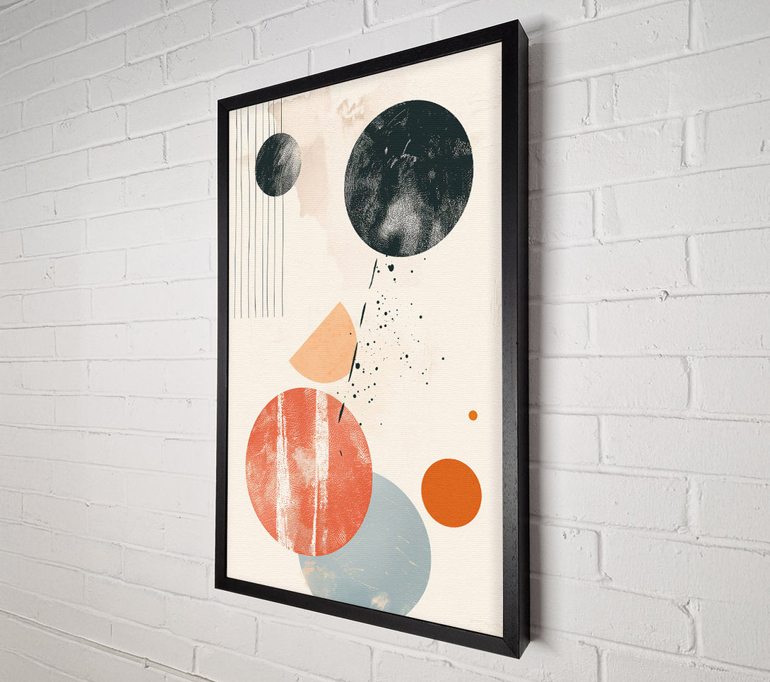  A Canvas Print of Coral Cosmic Circles Canvas Wall Art