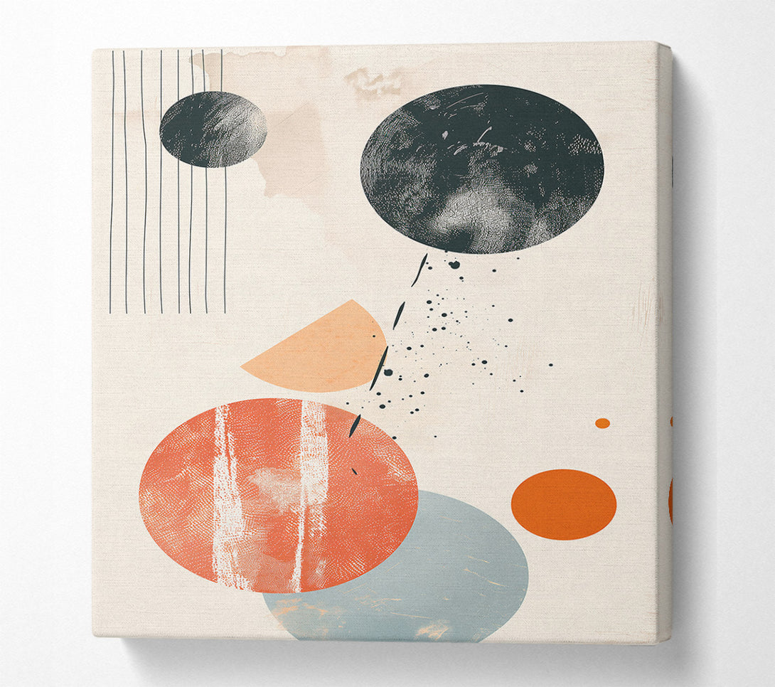  A Canvas Print of Coral Cosmic Circles Canvas Wall Art