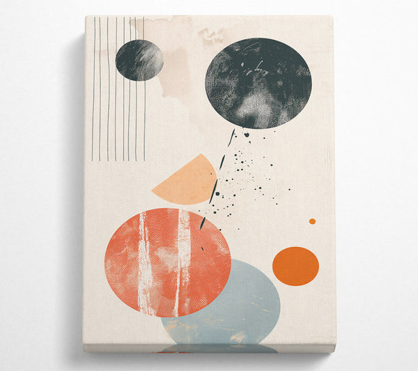  A Canvas Print of Coral Cosmic Circles Canvas Wall Art