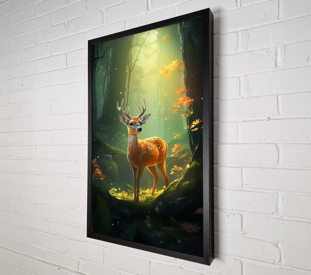  A Canvas Print of Golden Forest Fawn Canvas Wall Art