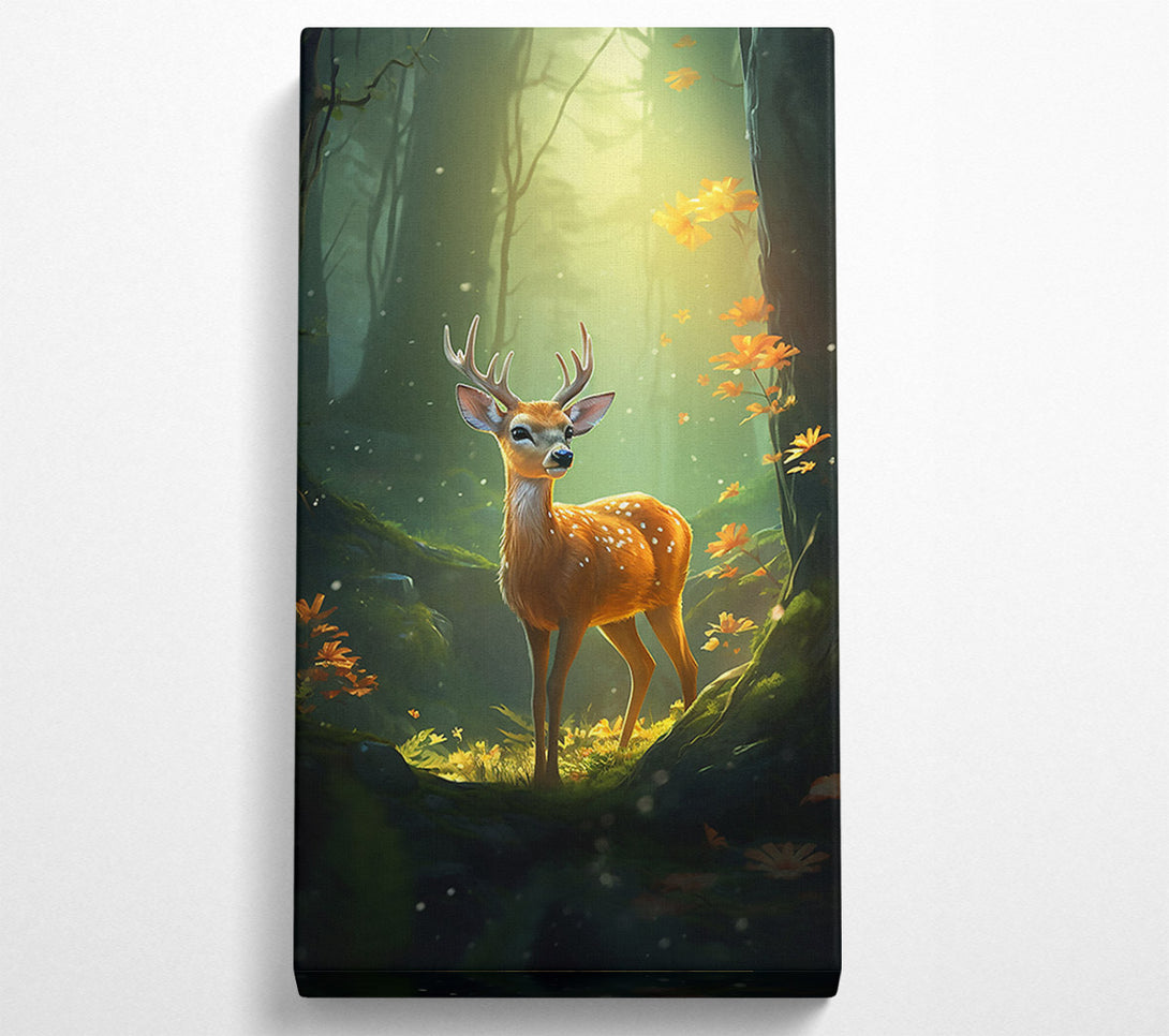  A Canvas Print of Golden Forest Fawn Canvas Wall Art