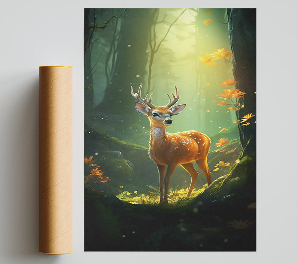 Golden Forest Fawn Print