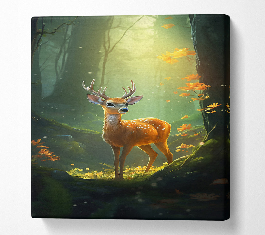  A Canvas Print of Golden Forest Fawn Canvas Wall Art