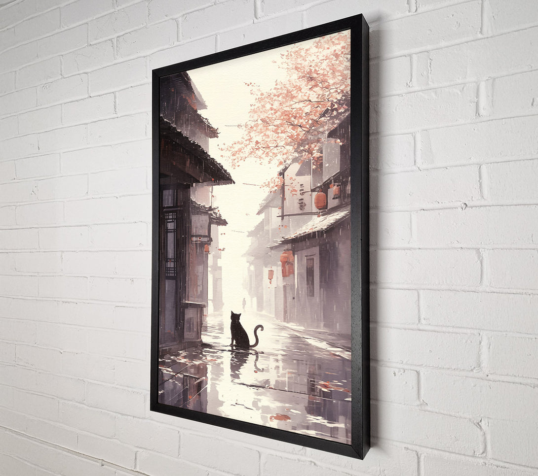  A Canvas Print of Pink Foggy Alleyway Canvas Wall Art