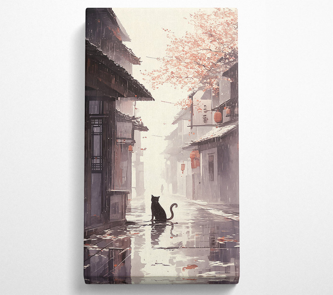  A Canvas Print of Pink Foggy Alleyway Canvas Wall Art