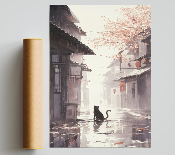 Pink Foggy Alleyway Print