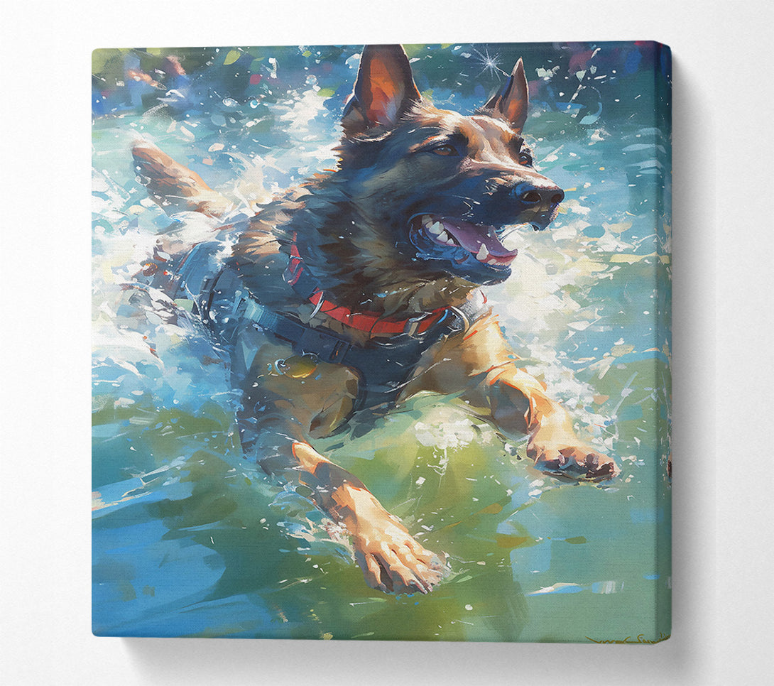  A Canvas Print of Golden Water Splash Canvas Print